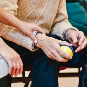 Old person at a care home