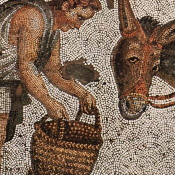 Donkey mosaic from Roman times